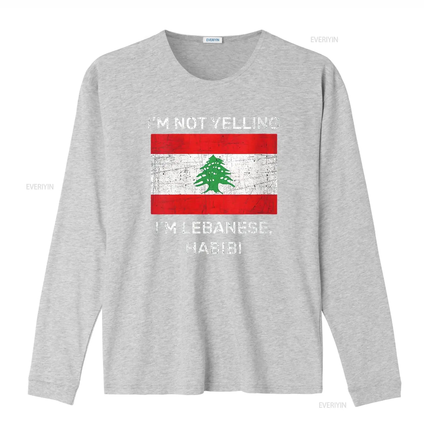Not Yelling Lebanese Habibi Lebanon Flag T Shirt