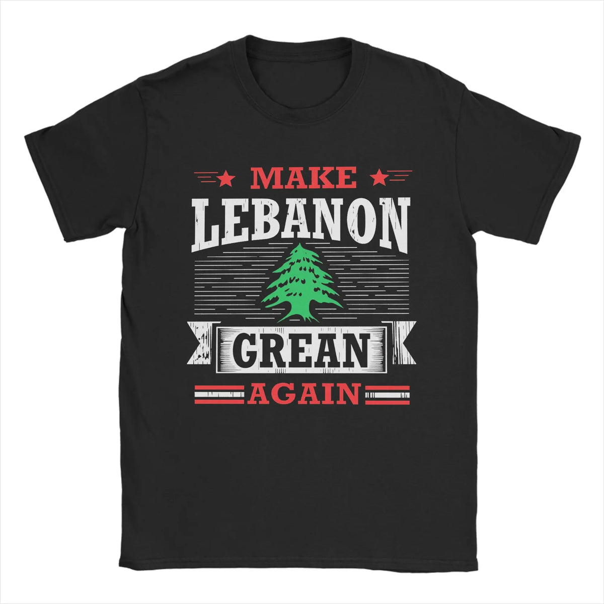 Lebanon Heart Flag Arabic Text T Shirts (Copy)