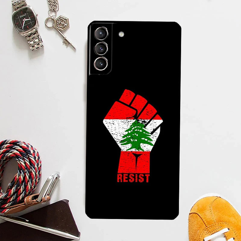 Lebanese Lebanon Flag Case For Samsung Galaxy S24 Ultra S20 S21 S22 S23 Plus S9 S10 S24 FE S25 Ultra Cover Coque