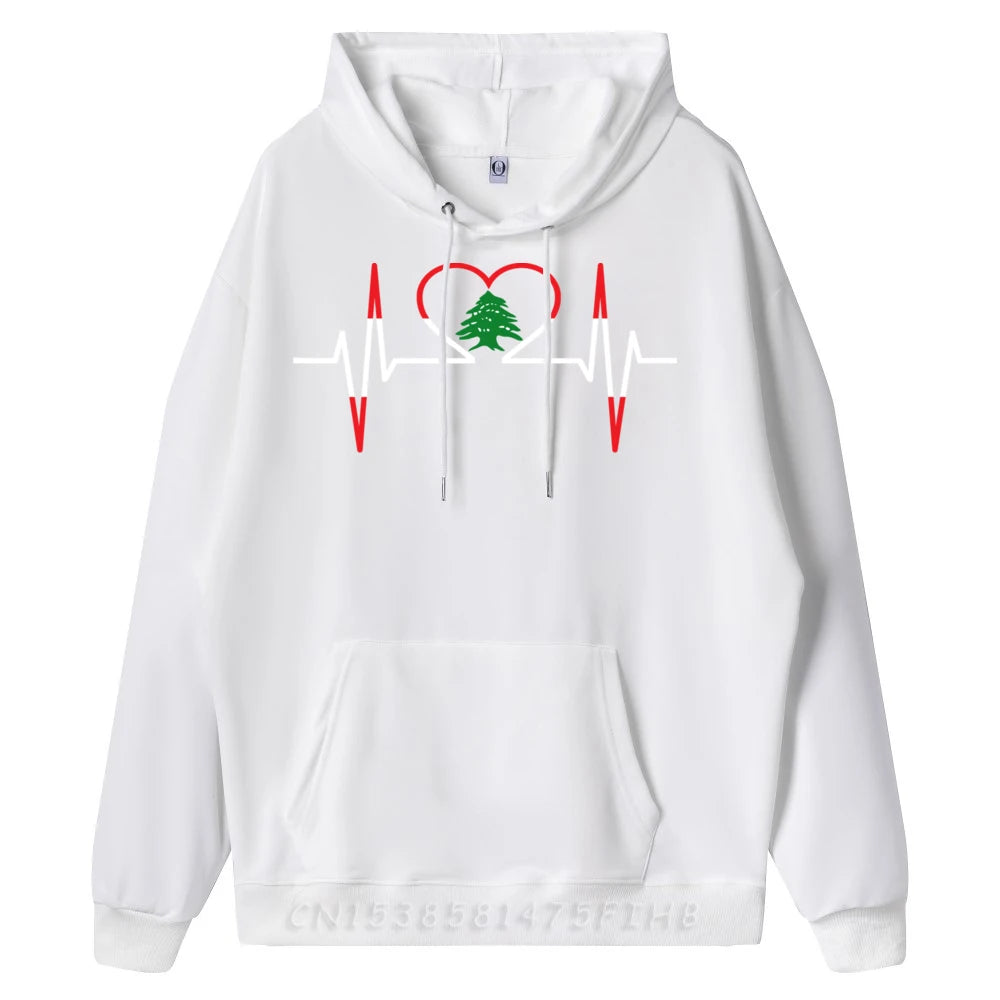 Heartbeat ECG Lebanon Country Flag