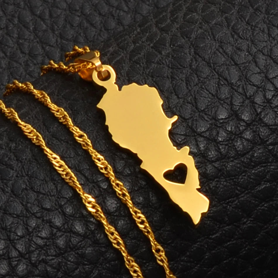 Lebanon Country Map Pendant