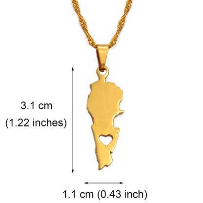 Lebanon Country Map Pendant