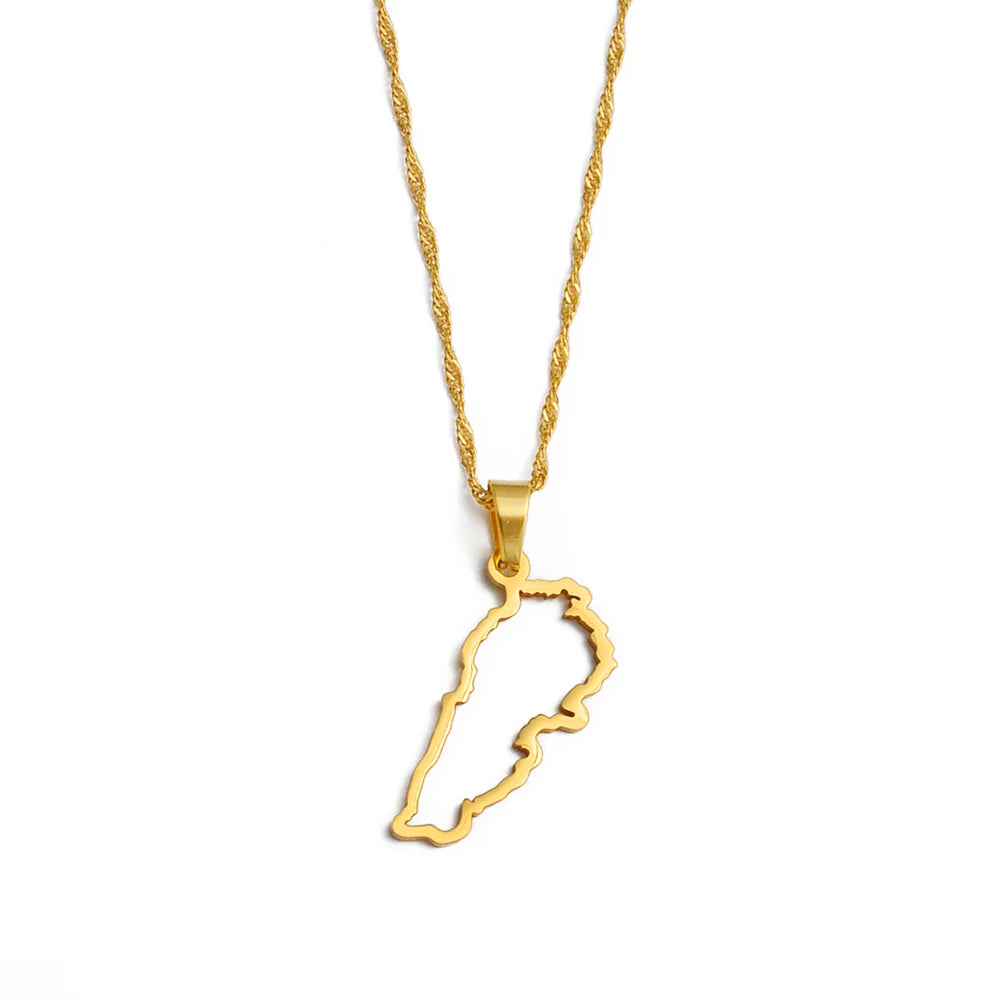 Lebanon Map Pendant Necklaces
