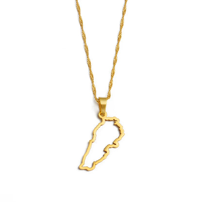 Lebanon Map Pendant Necklaces