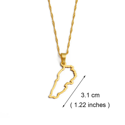 Lebanon Map Pendant Necklaces