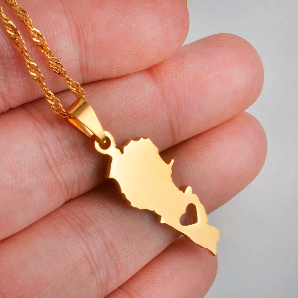 Lebanon Country Map Pendant