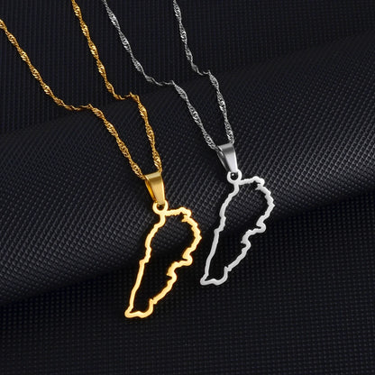 Lebanon Map Pendant Necklaces