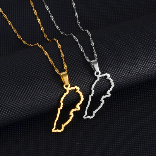 Lebanon Map Pendant Necklaces
