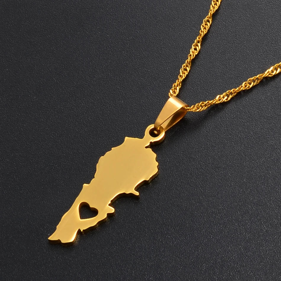 Lebanon Country Map Pendant