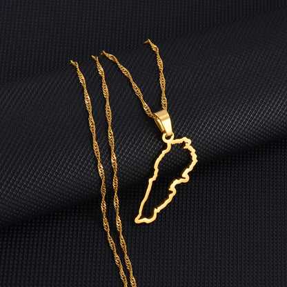 Lebanon Map Pendant Necklaces