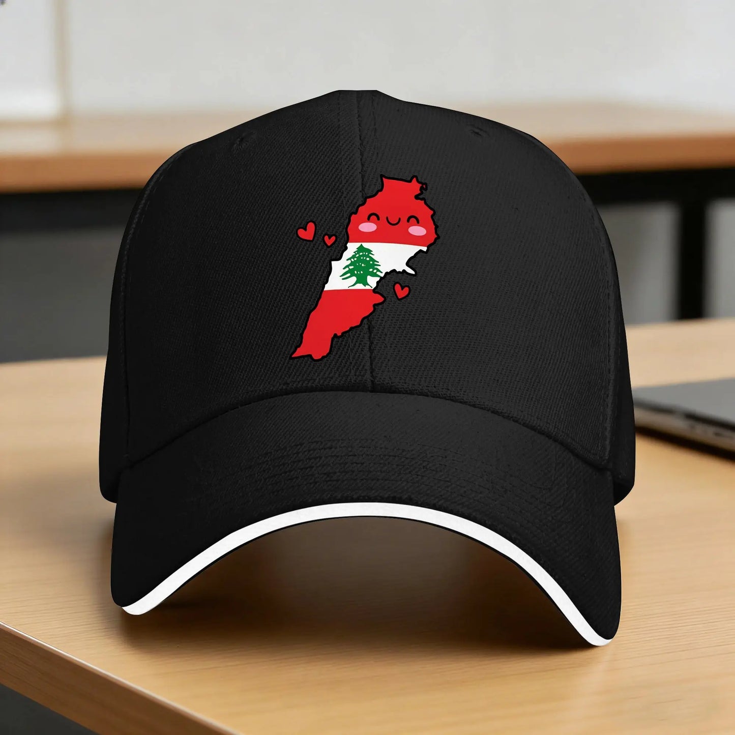 Baseball Cap Lebanon Flag Map
