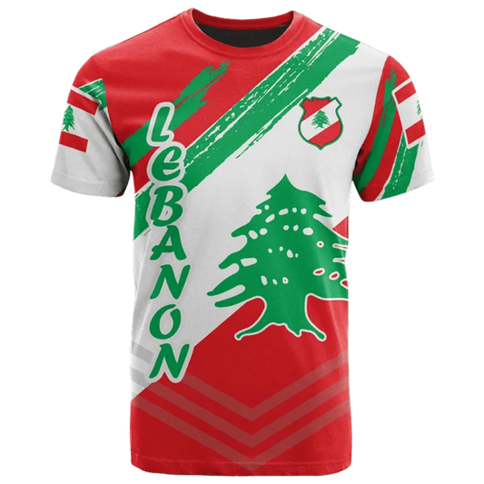 Lebanese Flag Paint Brush Graphic Tee