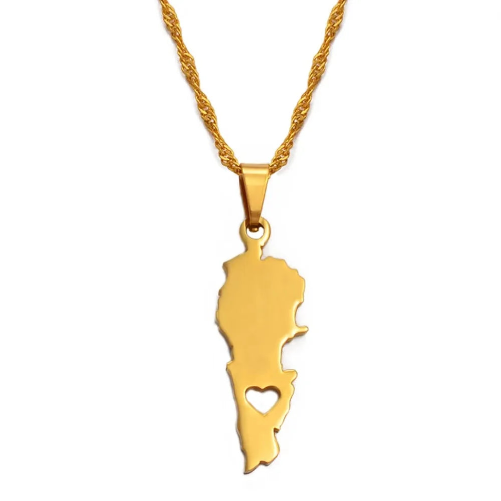 Lebanon Country Map Pendant