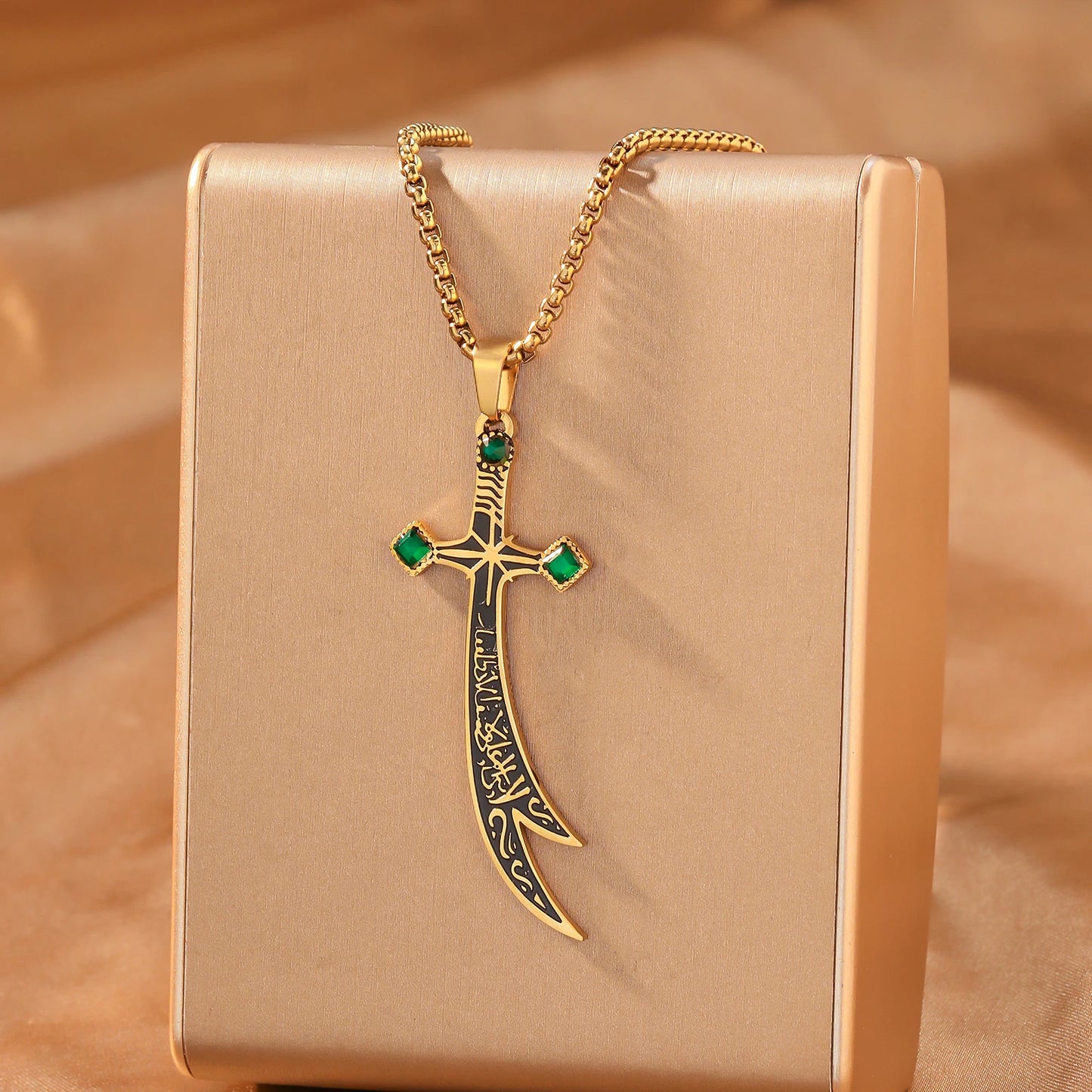 Zulfiqar Sword Necklace Arabic Calligraphy