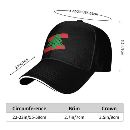 Lebanon Flag Map Casual Baseball Cap