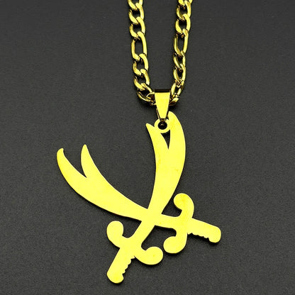 Imam Ali Sword Red Rhinestones Black Enamel