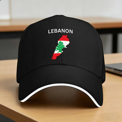 Baseball Cap Lebanon Flag Map
