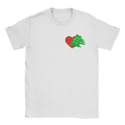 Lebanon Heart Flag Arabic Text T Shirts
