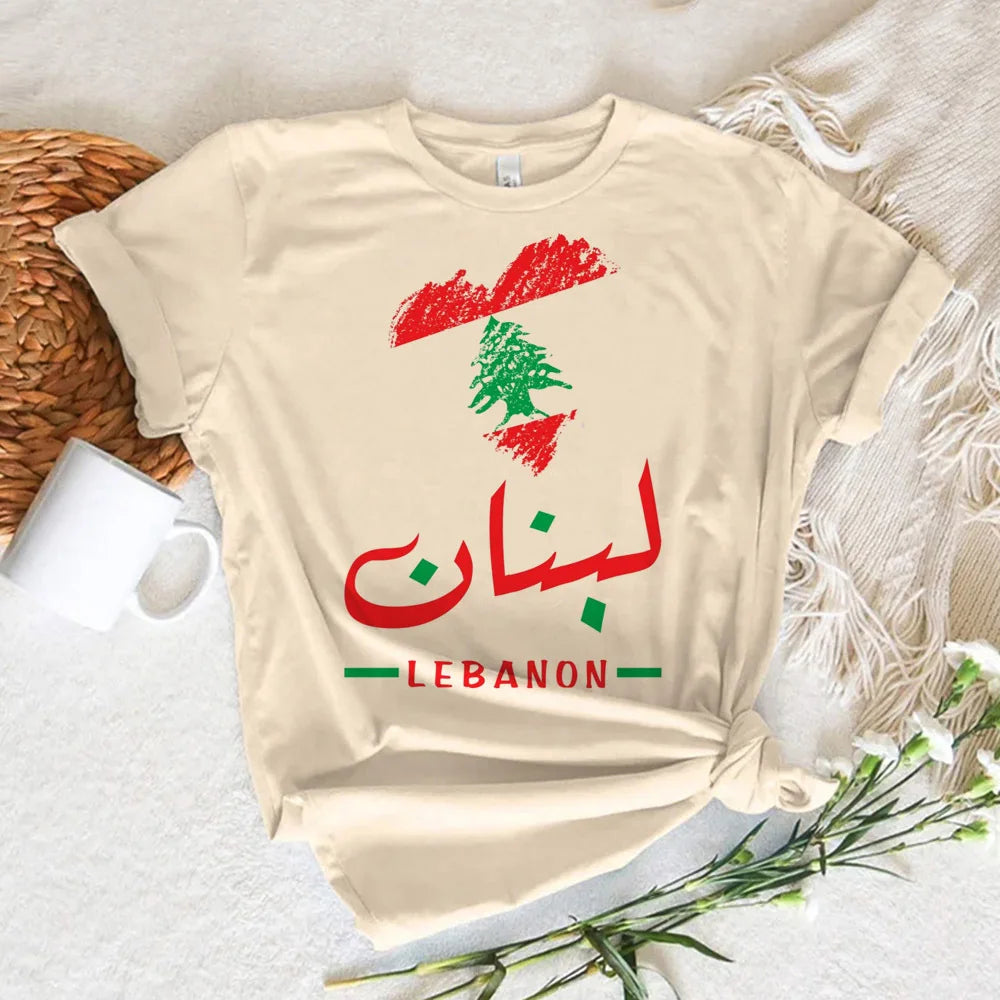 Lebanon top women crew neck top female anime clothes