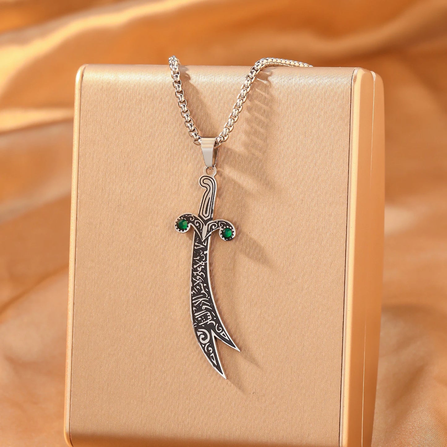 Zulfiqar Sword Necklace Arabic Calligraphy