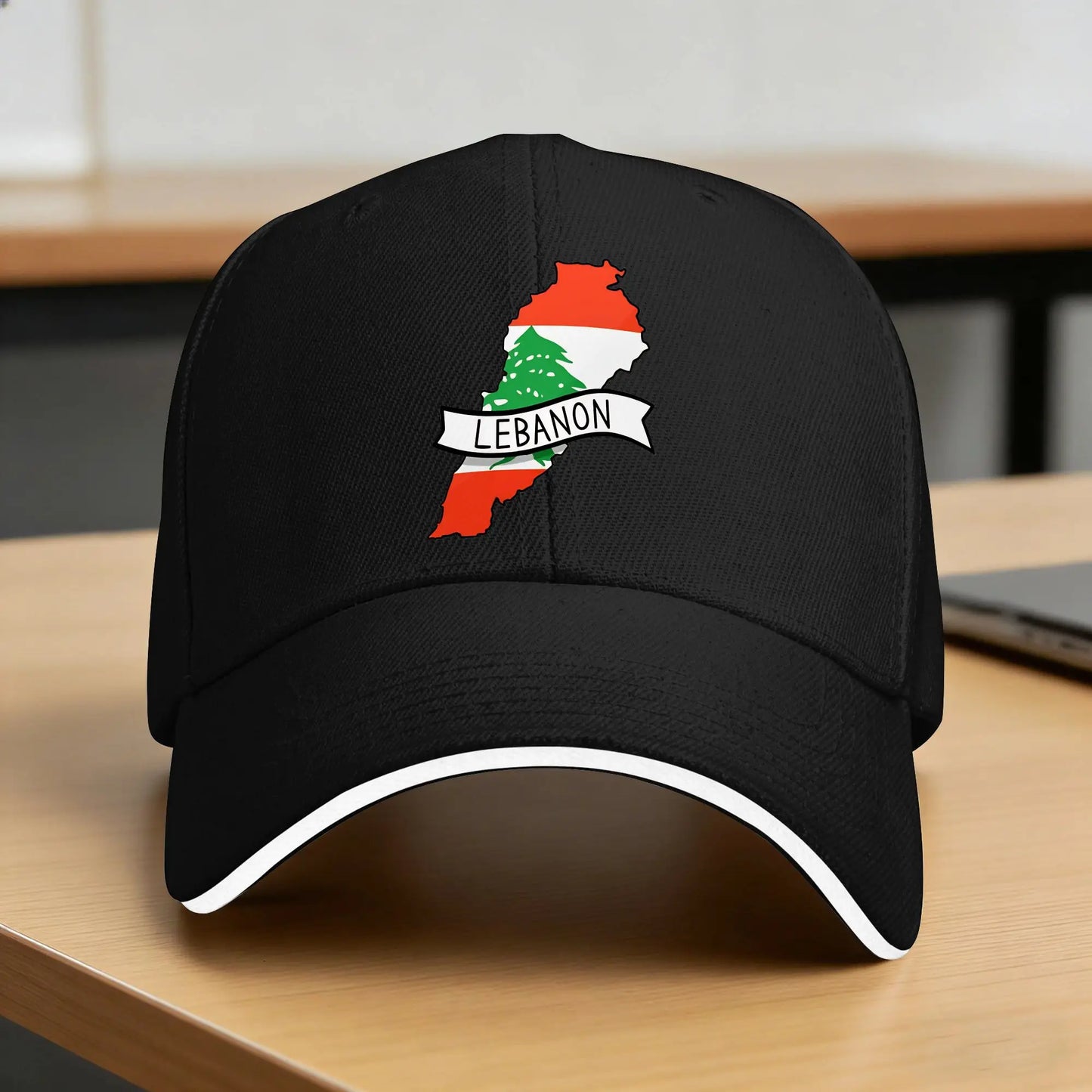 Baseball Cap Lebanon Flag Map