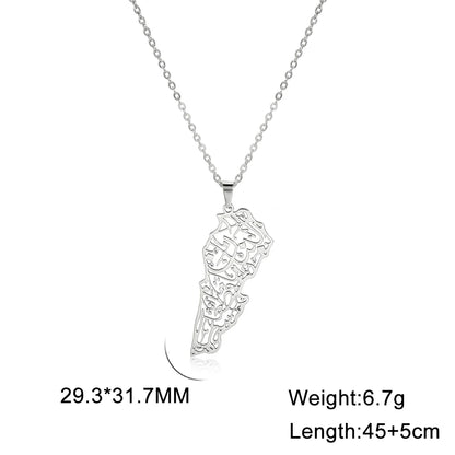 Lebanon Map Pendant Necklace