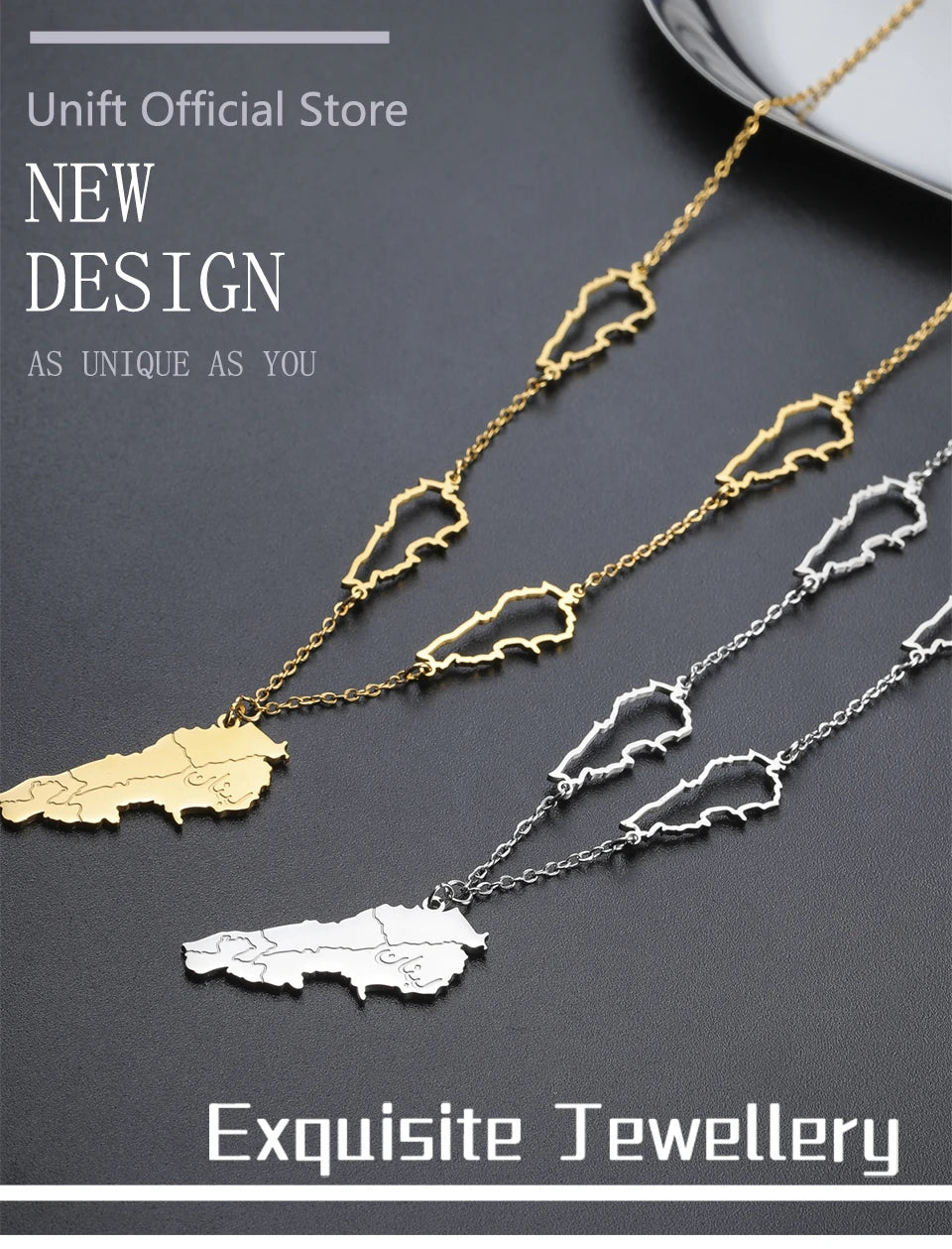 Lebanon Map Necklace Hollow