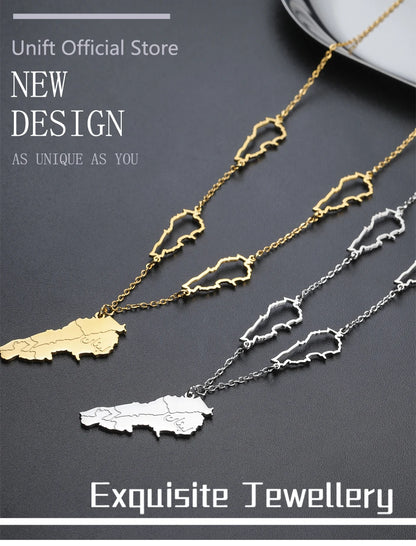Lebanon Map Necklace Hollow