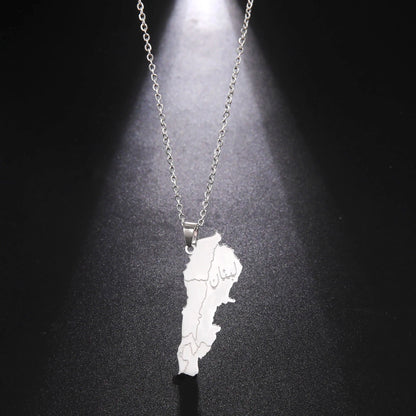 Lebanon Map Pendant Necklaces for Men Women Stainless Steel Lebanese State Necklace Jewelry 2026 Gifts Wholesale New