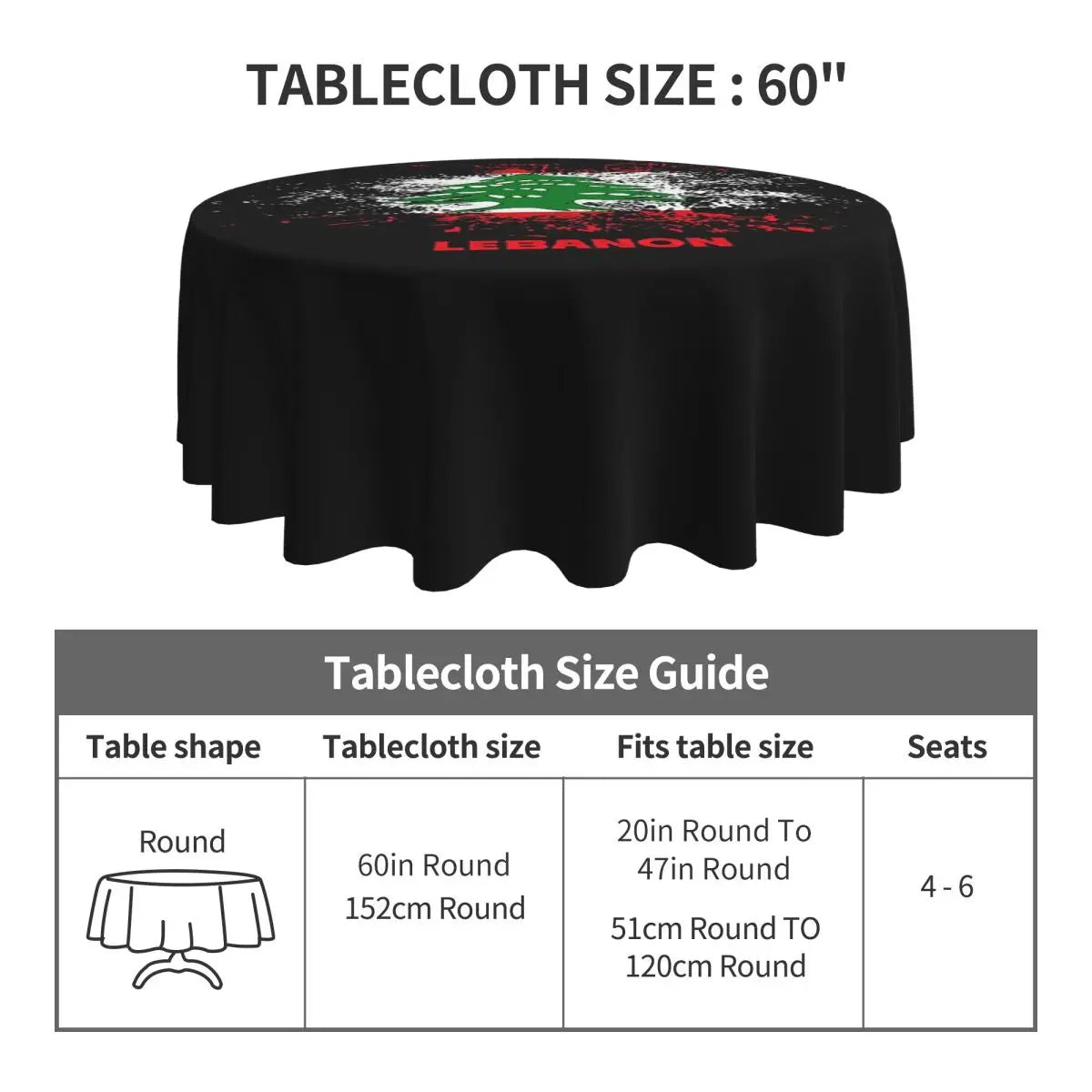 Lebanon Waterproof Round Tablecloth