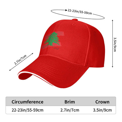 Lebanon Flag Map Casual Baseball Cap