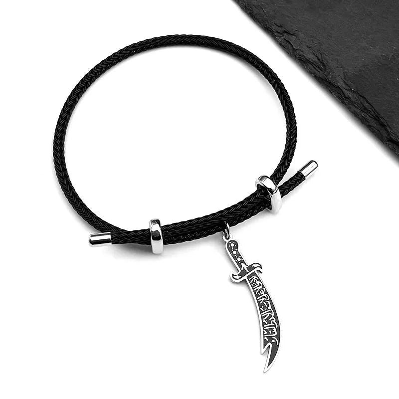Zulfiqar Sword Bracelet Stainless Steel Black Enamel