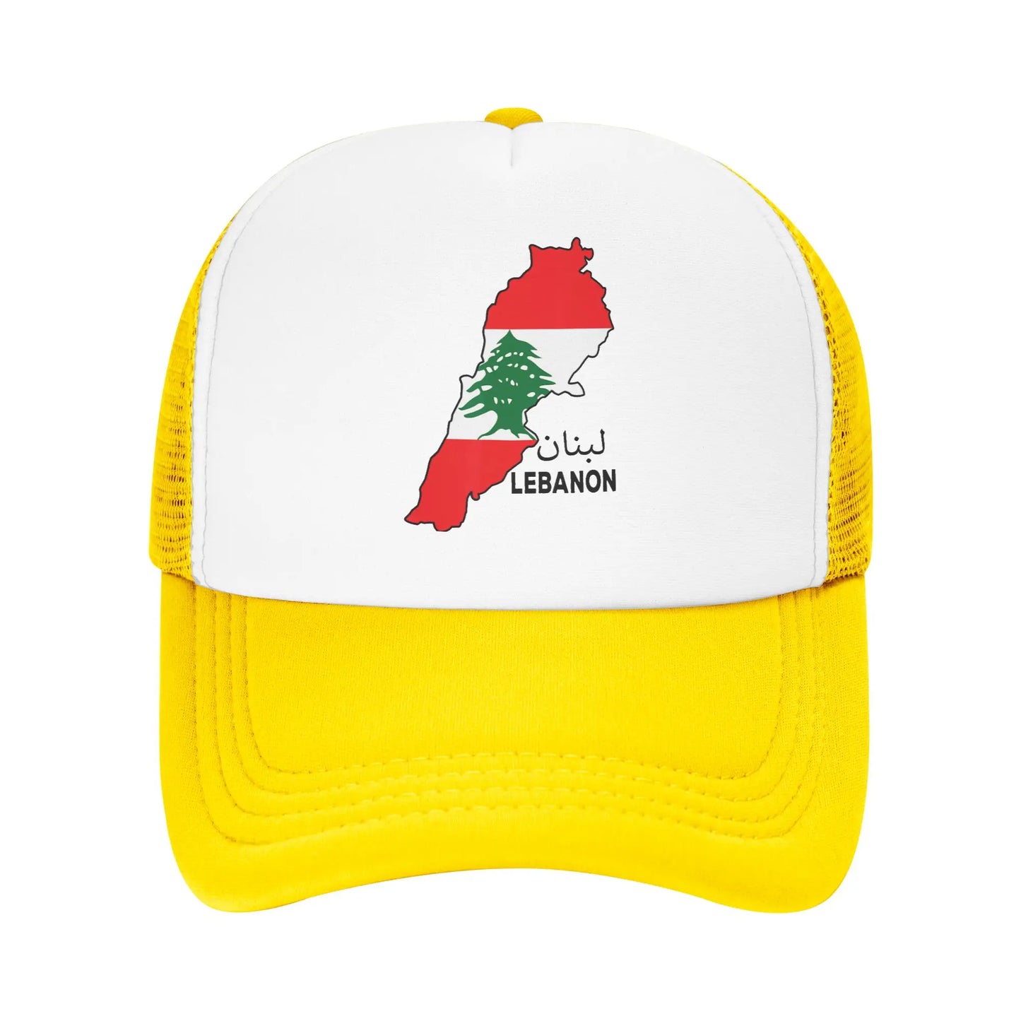 Lebanon Flag Map Mesh Baseball Cap