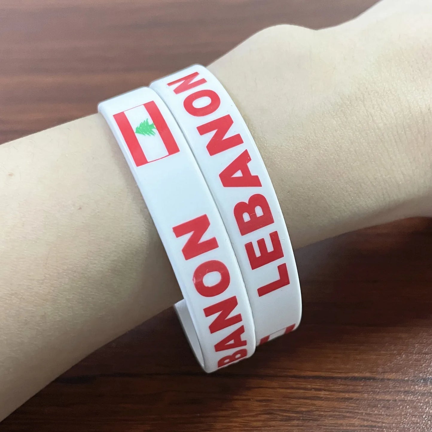 2pcs Lebanon Flag Silicone Bracelets