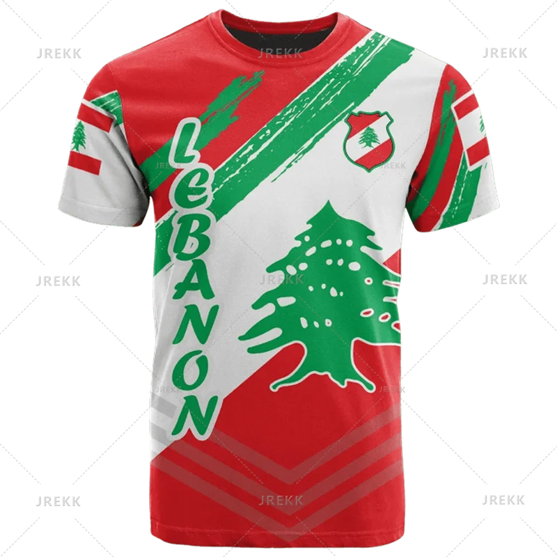 The Republic-of Lebanon Map Flag 3D Print T Shirt