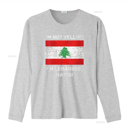 Not Yelling Lebanese Habibi Lebanon Flag T Shirt