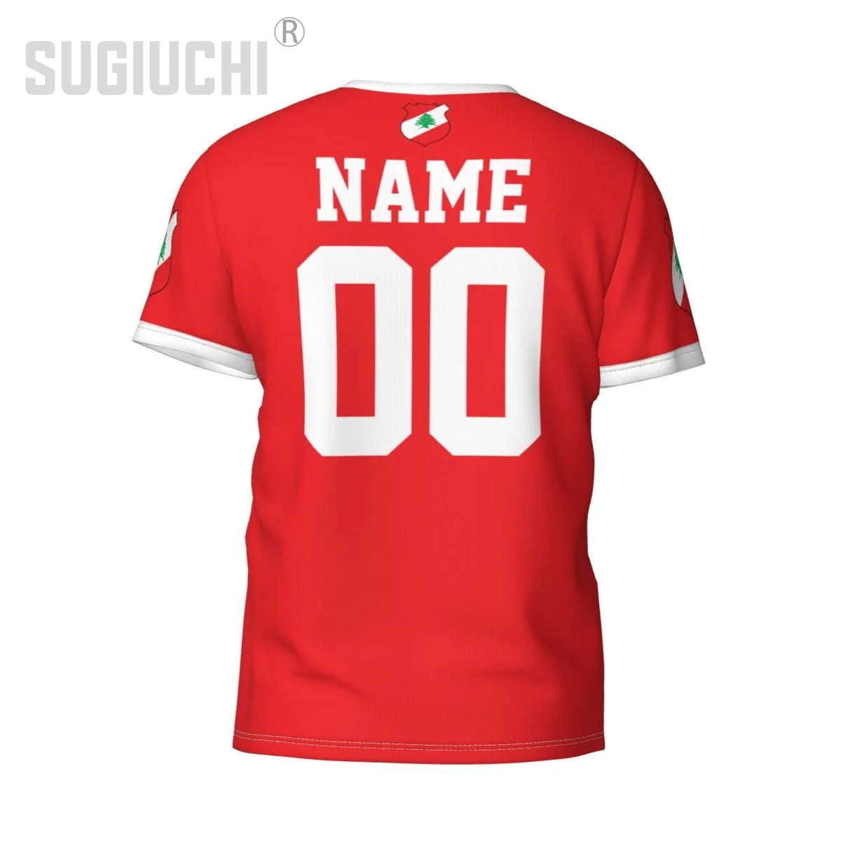 Custom Name Number Lebanon Flag Emblem 3D T-shirts