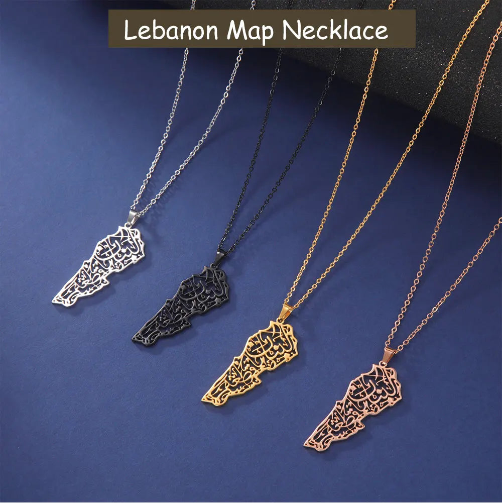 Lebanon Map Pendant Necklace