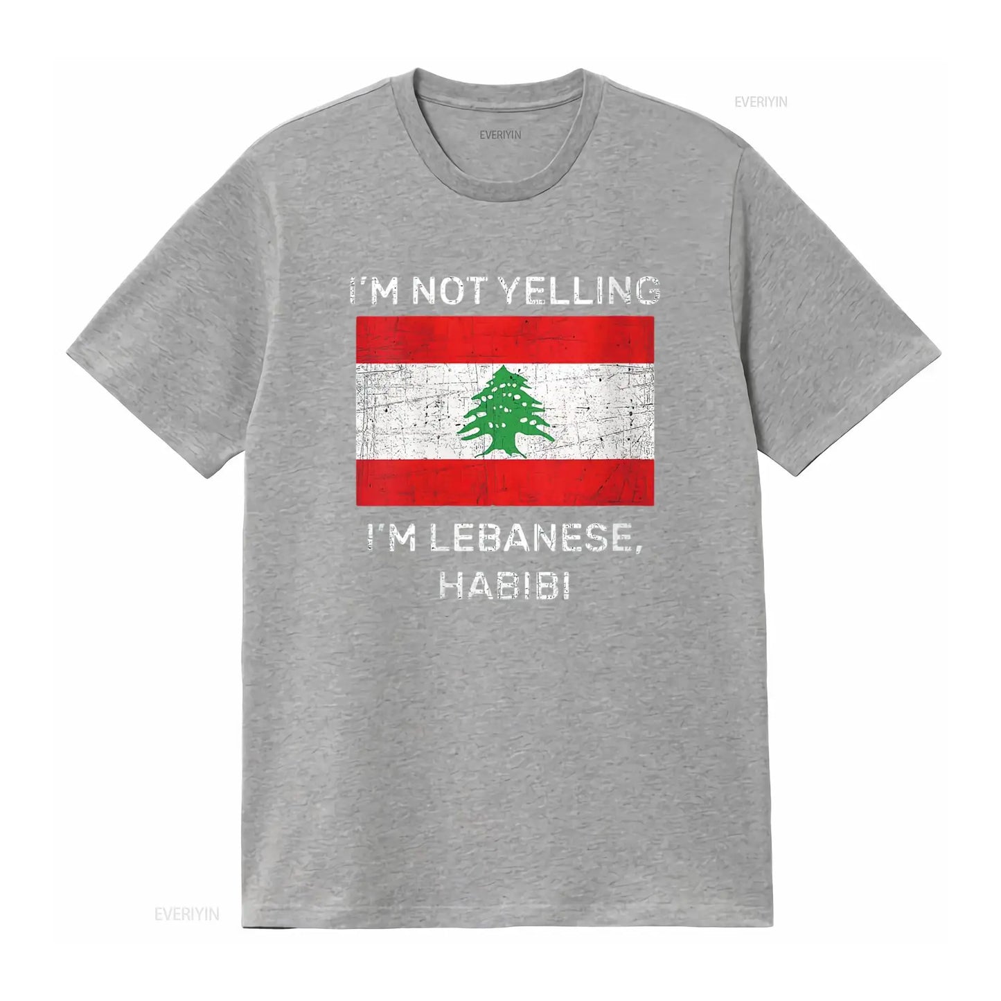 Not Yelling Lebanese Habibi Lebanon Flag T Shirt