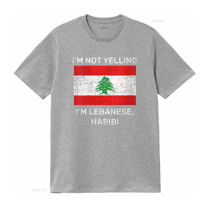 Not Yelling Lebanese Habibi Lebanon Flag T Shirt