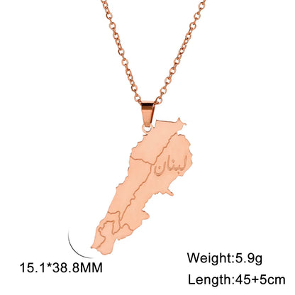 Lebanon Map Pendant Necklaces for Men Women Stainless Steel Lebanese State Necklace Jewelry 2026 Gifts Wholesale New