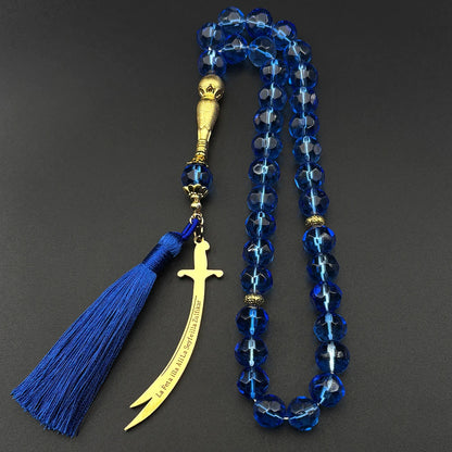 Zulfiqar Sword Pendant Blue Glass
