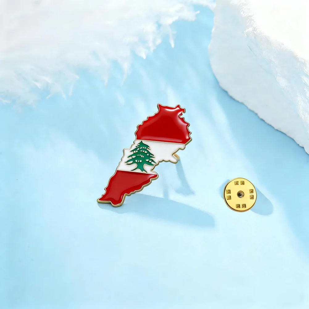 Lebanon Country Map Cedar of Lebanon Charm Lebanon Brooch for Women Men Jewelry Lebanon Maps Brooch