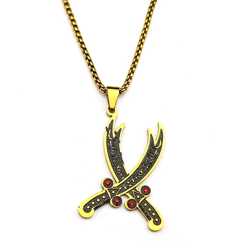 Imam Ali Sword Muslim Chain Necklace