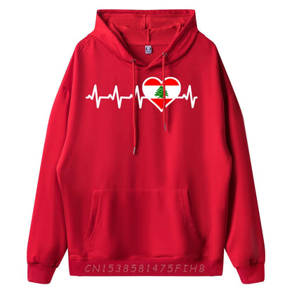 Lebanon Heartbeat Lebanese Flag Pullover Hoodie