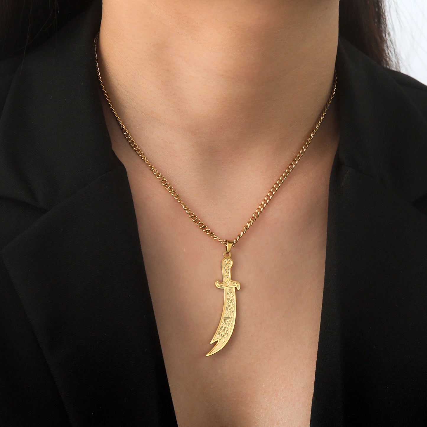 Stainless Steel Sword Necklace Zulfiqar Sword