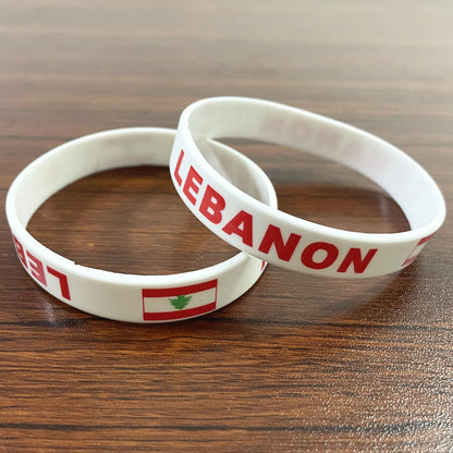 2pcs Lebanon Flag Silicone Bracelets