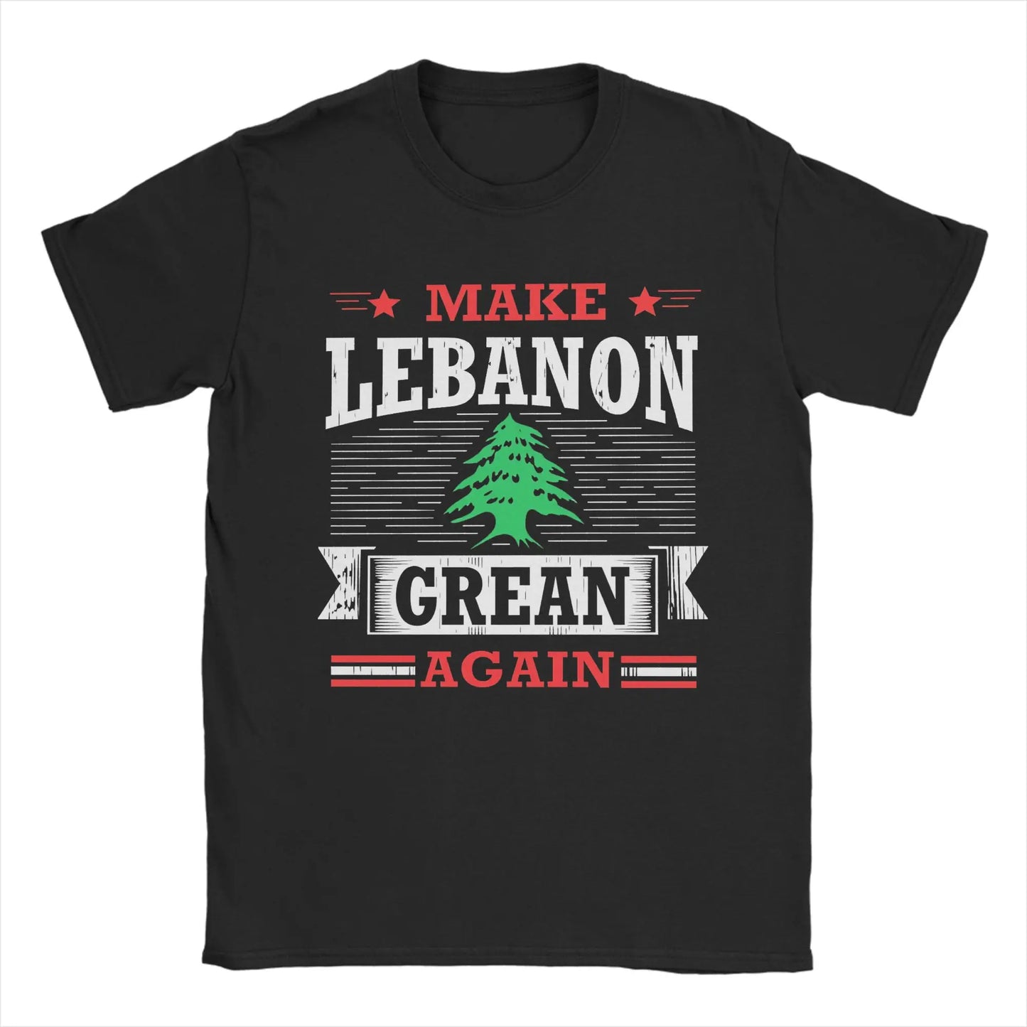 Lebanon Heart Flag Arabic Text T Shirts