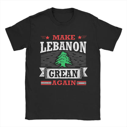 Lebanon Heart Flag Arabic Text T Shirts