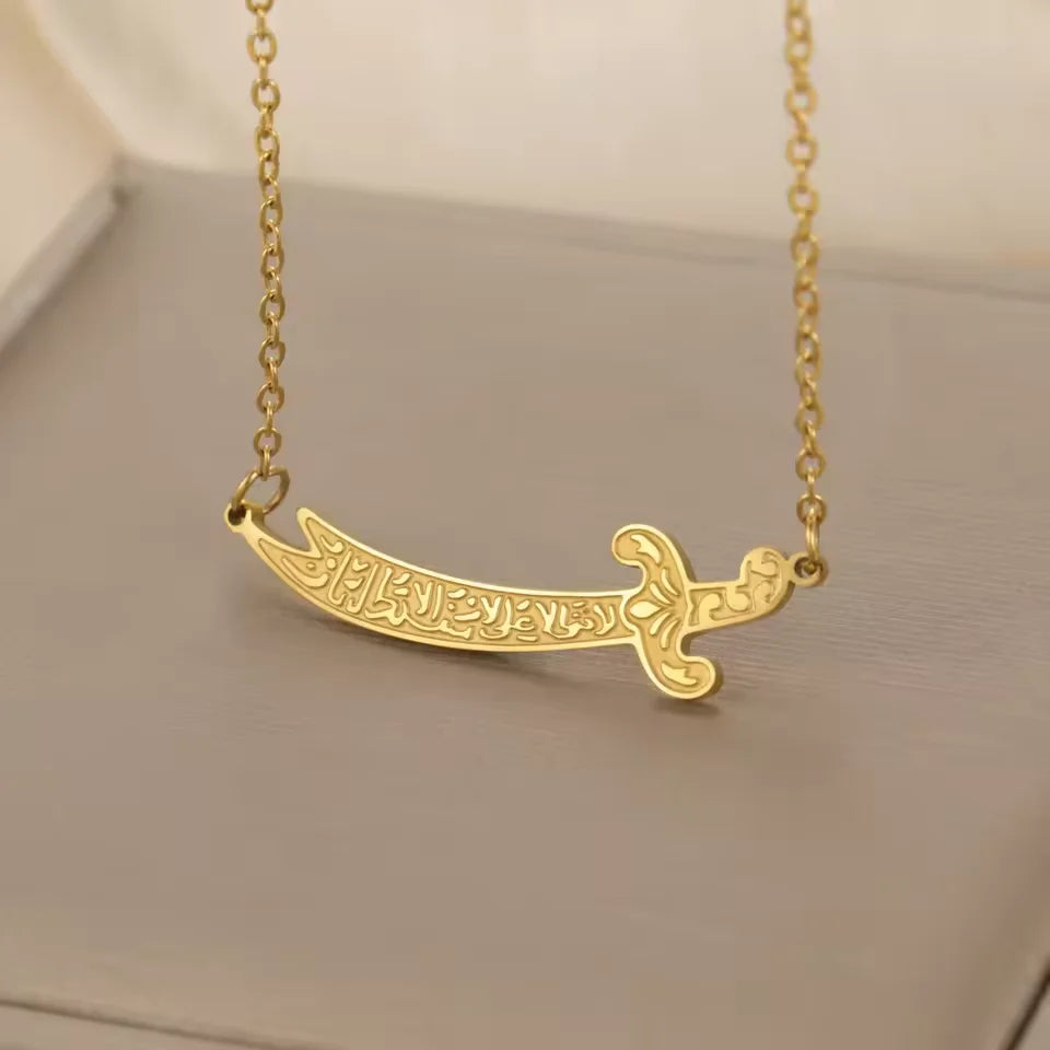 Imam Ali Zulfiqar Sword Pendant Necklace Stainless Steel